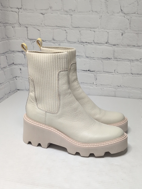 Dolce Vita Shoes - Dolce Vita Hoven H2O Platform Lug Chelesa Sock Booties Cream Leather